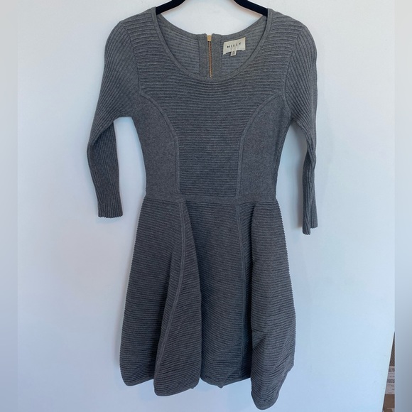 Milly textured fit and flare dress - Picture 4 of 6